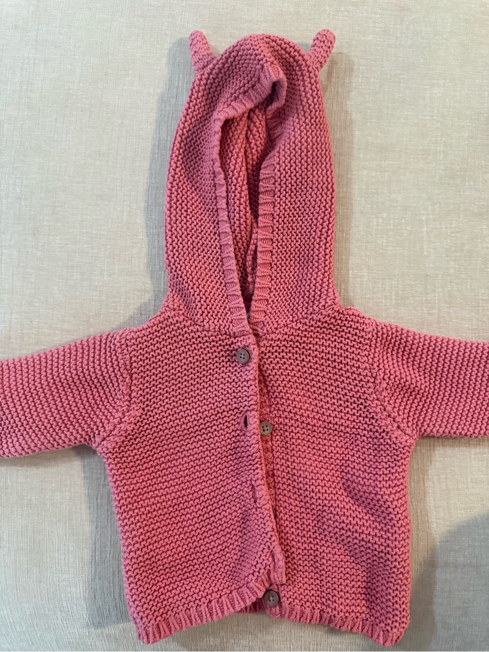 Carter's Knit Hooded Cardigan in Dusty Pink